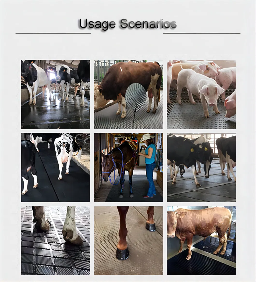 Factory Supply Livestock Anti-Fatigue Anti-Slip Horse Stall Protective Floor Mat Rubber Cow Mat