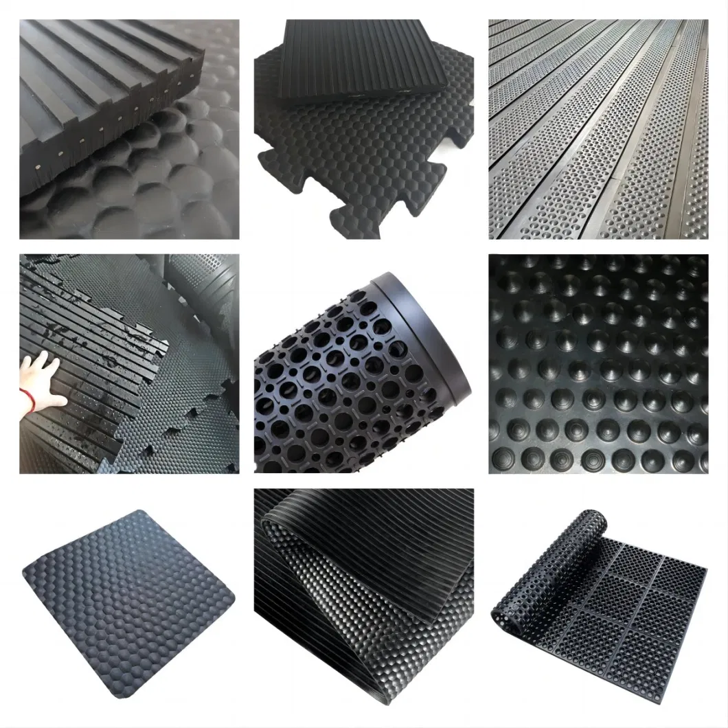 Factory Supply Livestock Anti-Fatigue Anti-Slip Horse Stall Protective Floor Mat Rubber Cow Mat