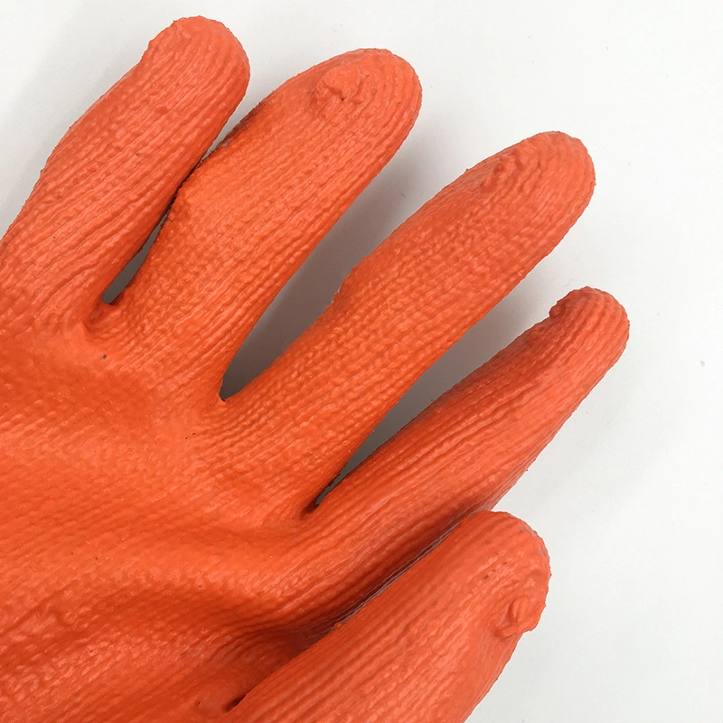 Orange Latex Rubber Palm Smooth Coated Natural White Cotton Liner Work Safety Gloves